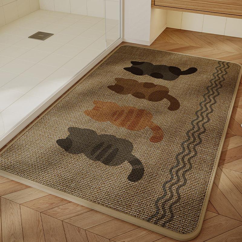Cartoon Floor Mat Bathroom Water Absorbing Quick Drying Foot Mat Dirt Resistant and Easy To Maintain Carpet