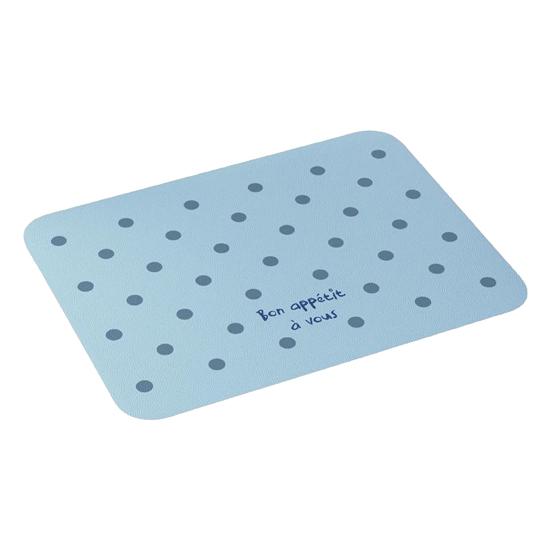 Rectangular Polka Dot Placemat, Artificial Leather Dining Mat, Non-Slip Heat Resistant Table Protector Mat for Dining Table Decor