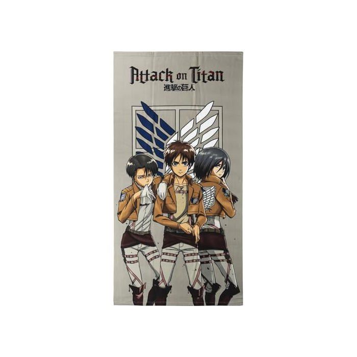 Serviette de Bain - CERDÁ LIFE'S LITTLE MOMENTS - Attack on Titan - Séchage Rapide - 70x140cm