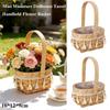 Mini Miniature Dollhouse Basket Handmade Tassel Style Hand Woven Basket DIY Paper Vine Handheld Flower Basket