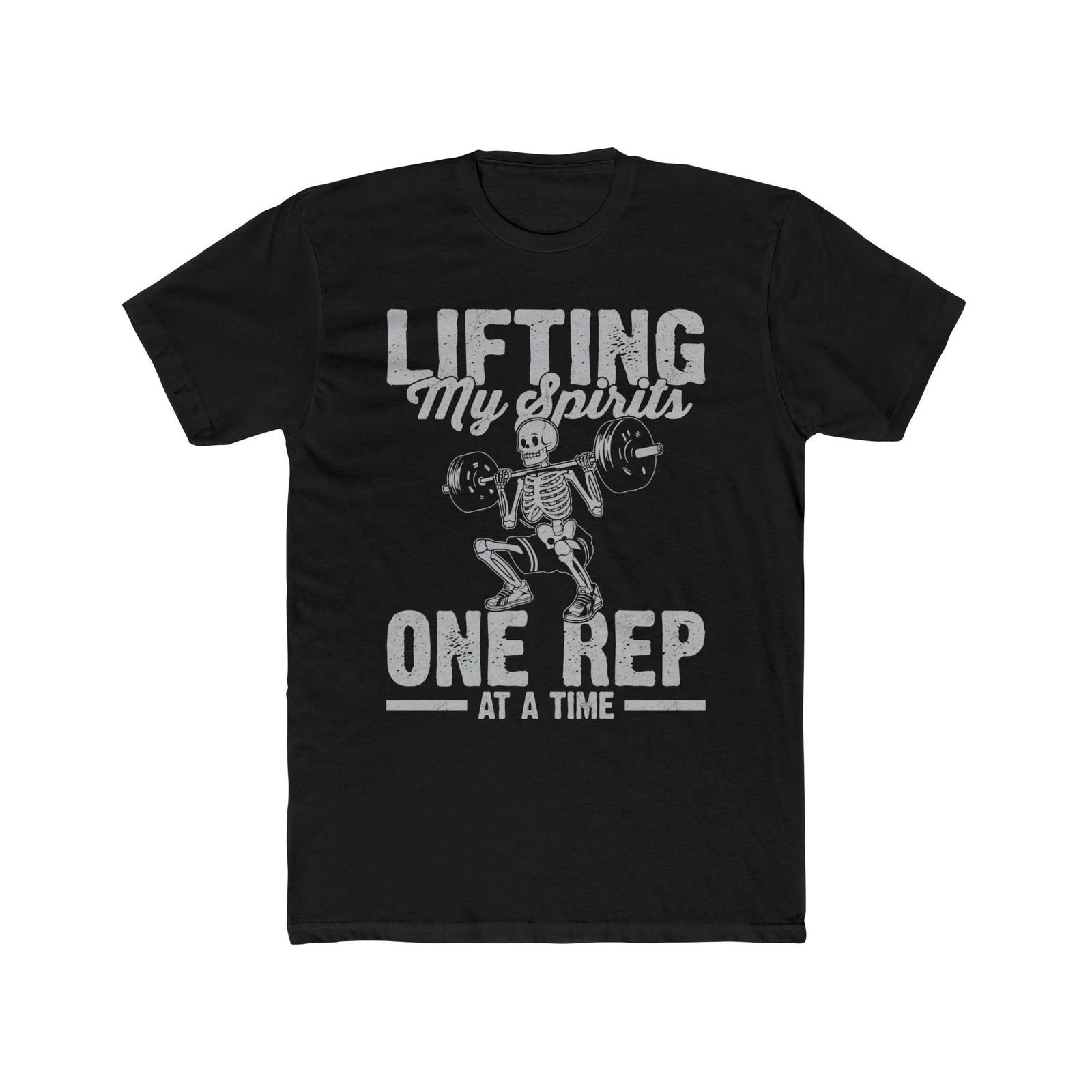 Graphic Tee, Lifting My Spirits Skeleton Tee, Unisex Gym Shirt 2XL
