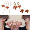 Elegant Red Crystal Maple Leaf Earrings Fashion Tassels Ear Ring Temperament Rhinestone Earwear Trendy Statement Pieces