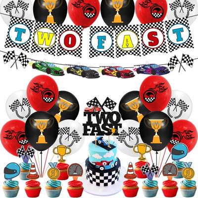 Motosiklet Temalı Kask Alüminyum Folyo Balonlu Pasta Süsleme Seti Doğum Günü Yarış Partisi Süsleme Sahne Düzenlemesi