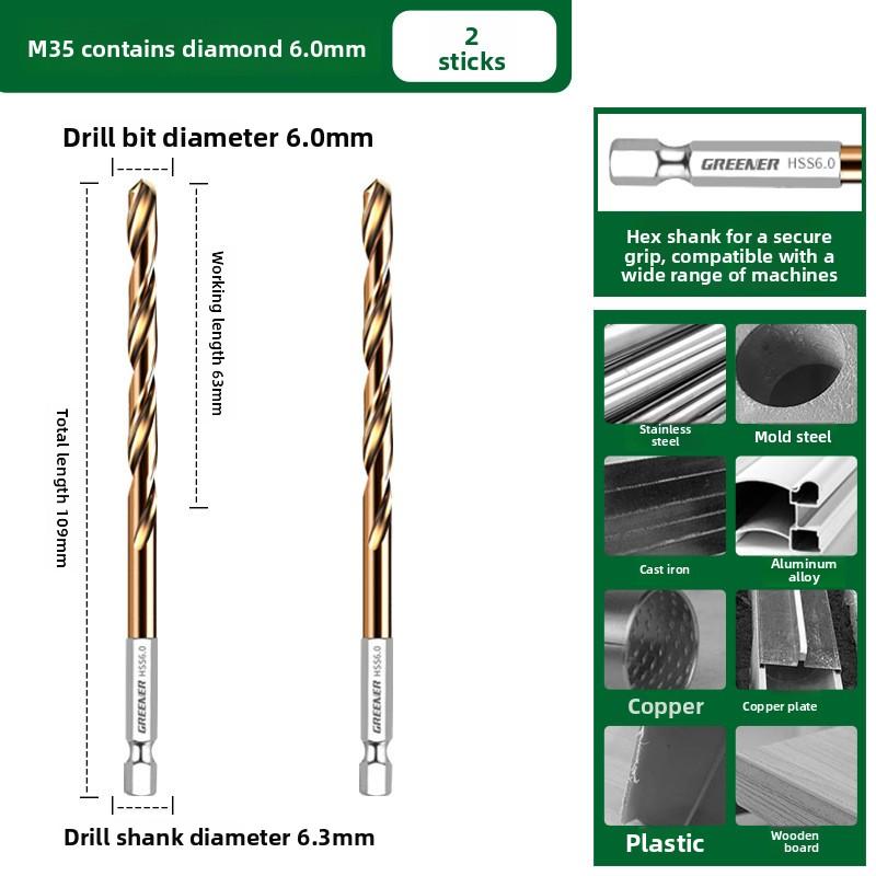 1-13mm Cobalt HSS Twist Drill Bit Straight Shank Hex Carbide Tip for Metal Stainless Steel Iron 304 Drilling