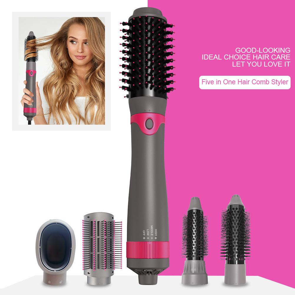 5-в-1 Салонная профессиональная расческа-фен: Многофункциональный фен и стайлер UK Plug Version