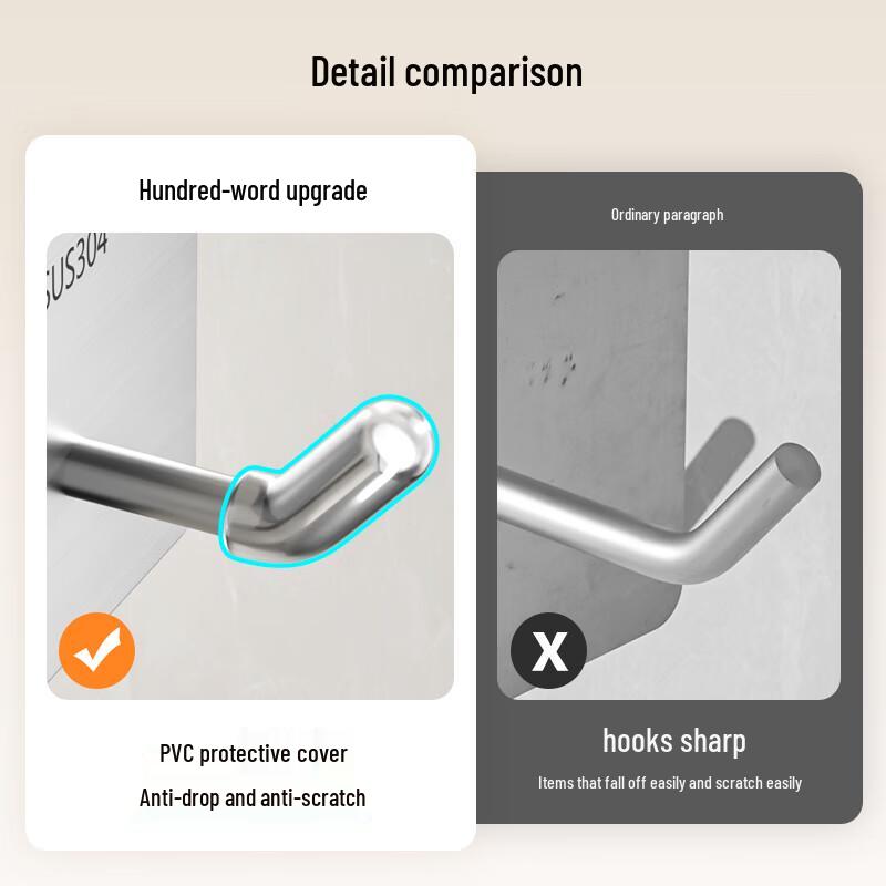 304 Stainless Steel Self-Adhesive Utility Hooks