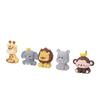 5Pcs Jungle Animal Cake Toppers Safari Figures Cute Decoration Monkey Elephant Giraffe Hippo Lion