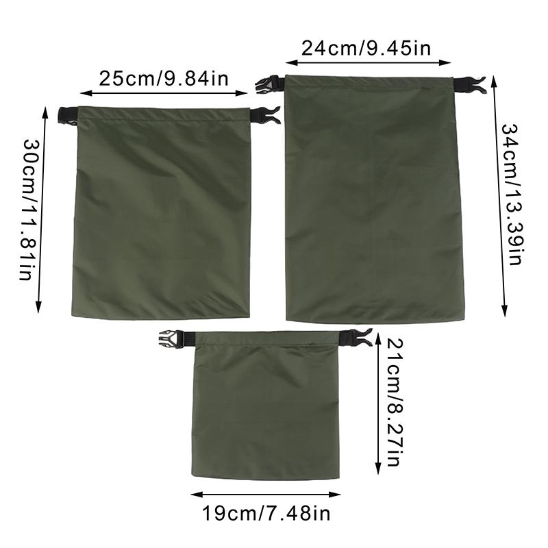 3Pcs/Set Multifunctional Drifting Bag Dry Bag Waterproof Bag Nylon Waterproof Bags 1.5L 2.5L 3.5L For Camping Hiking Backpacking