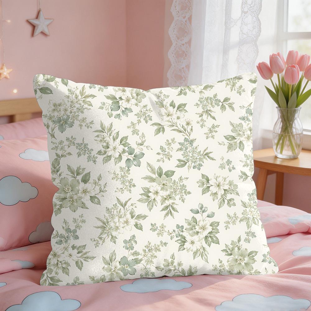 Vintage Ditsy Floral Country Bloom Cushion Cover Short Plush Pillow Case Room Sofa Cushion Covers Home Decor Funda