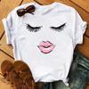 Fashion Graphic Unisex Tshirt Eyelashes Print Kawaii Lashes Unisex Clothes Funny Makeup Aesthetic Shirt Female Clothing Top Tee