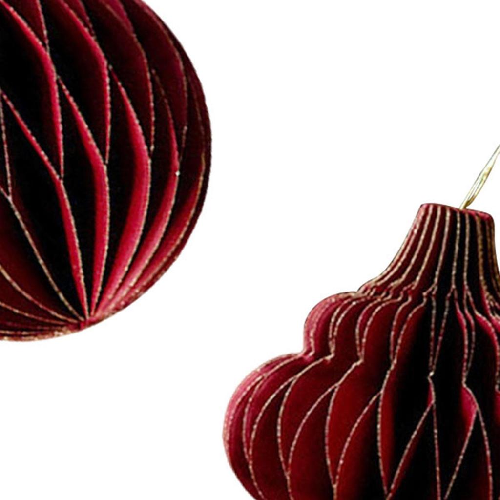 Christmas Honeycomb Paper Ornaments for Hanging on The Tree, Boho , Neutral, Foldable with Glitter