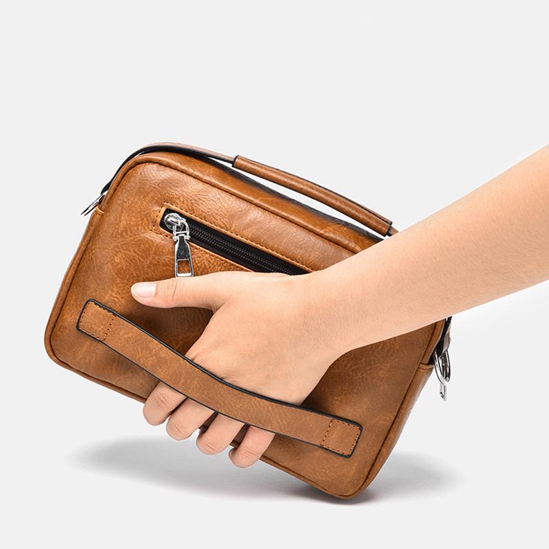 WEIXIER Messenger Bag Men Pu Leather Handbag Male Travel Pad Shoulder Bag for Men Office Briefcase Totes