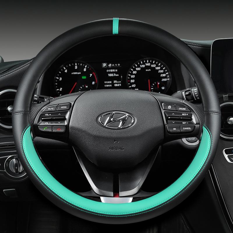 Mikrofiberläder Bilrattsskydd För Hyundai Veloster II I30 III 2018-2022 Elantra (USA)  - 2023 Biltillbehör