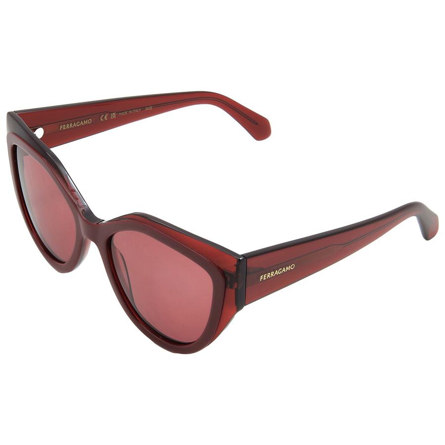 Ferragamo Burgunder Katzenaugen Damen Sonnenbrille Sf2004s 618 53