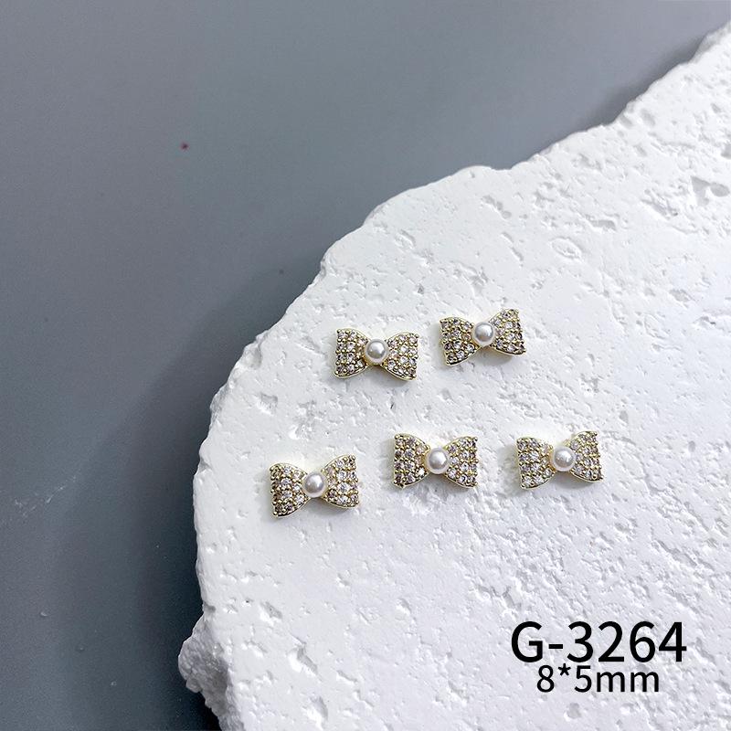 Lux Zircon Bowknot Nail Art Jewelry - Sparkling French Niche Design