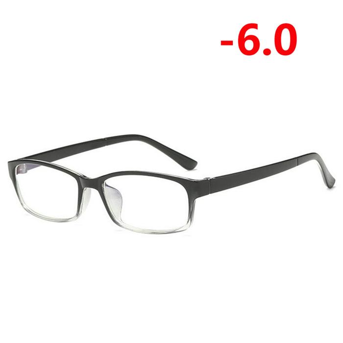 Black Frame Anti-Blu-Ray Square Nearsighted Eyeglasses Women Men Plastic Minus Degree Prescription Glasses -0.5 -1.0 To -6.0