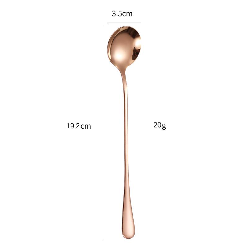 Stainless Steel Long Handle Dessert Spoon for Ice Cream and Coffee