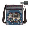 Damen Canvas Umhängetasche - Niedlicher chinesischer Stil, ethnisches Miao-Design, vielseitige gewebte Stoff Schulter- & Handytasche