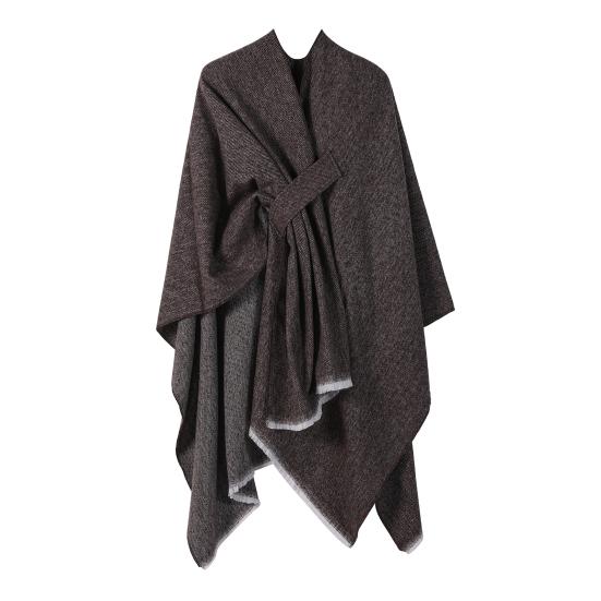 Cashmere Imitation Cloak Shawl Solid Color Windproof Soft Warm Ladies Shawl Jacket Women Autumn Winter Scarf Shawl