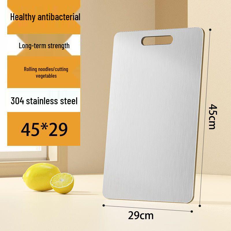 Double-Sided Antibacterial Stainless Steel Cutting Board - 316 Grade, Thick, Mildew-Proof, Large Kitchen Chopping Surface