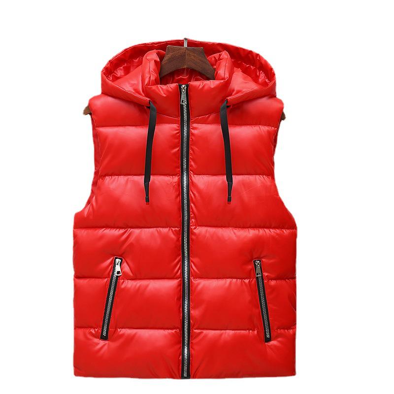 Men's Shiny Autumn/Winter Thickened Sleeveless Vest - Warm Korean Trend Outerwear for Couples