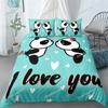 Cute Panda Duvet Cover Cartoon Animal Bedding Set Microfiber Giant Panda Comforter Cover Twin for Kids Girls Teen Kawaii Bedroom