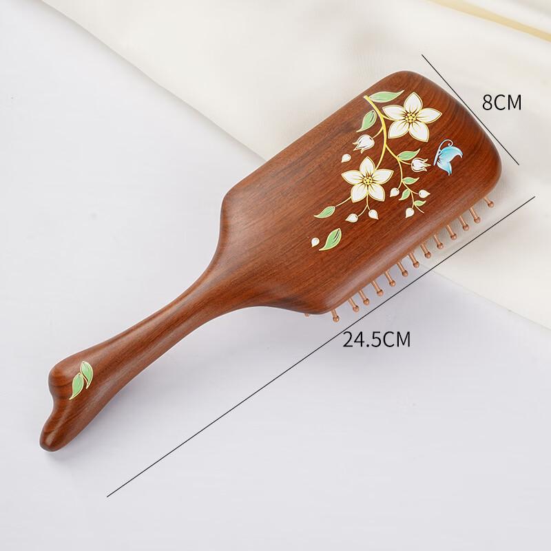 Beiduo Yang Hand-Painted Golden Sandalwood Cushion Comb