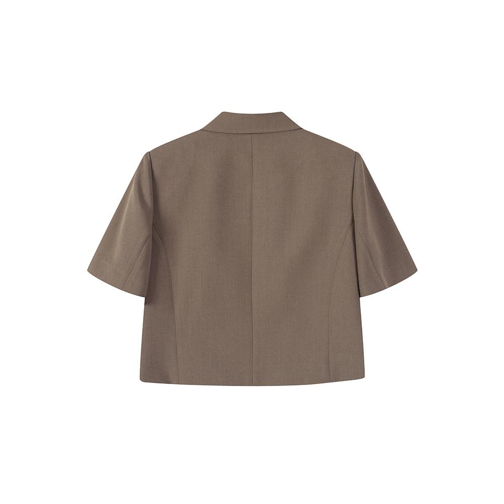 Lap Welt Pocket Short Sleeve Crop Jacket As2Wj464