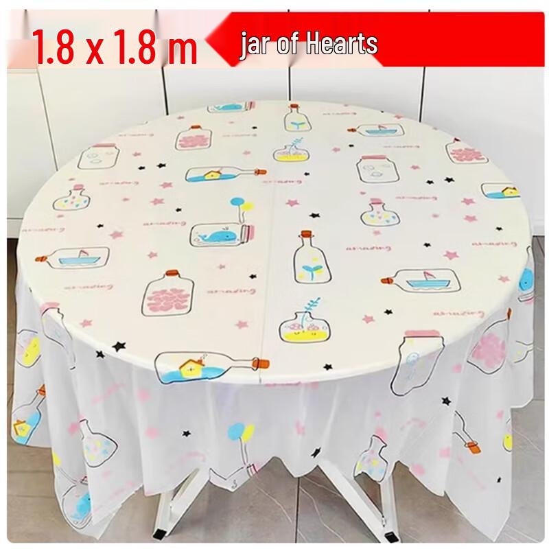 

Sanbylai Disposable Round Tablecloth - Wish Bottle Design