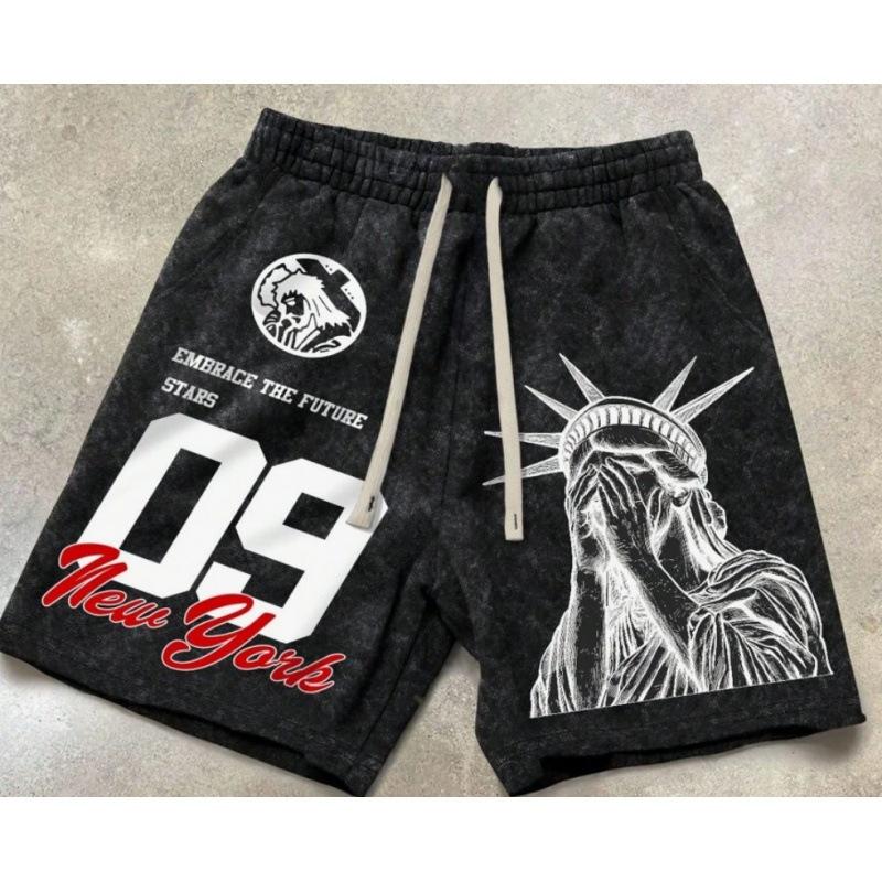 Street Hip Hop Free Muse Printed Shorts American Casual Loose Sports Pants Men's and Women's Same Trend