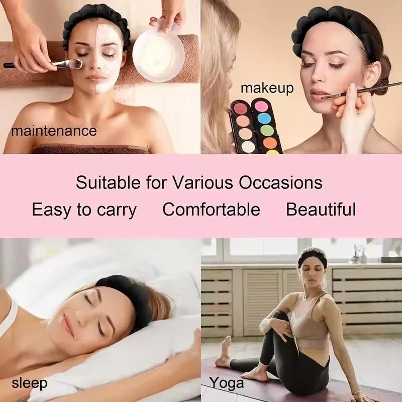 3 ks Čelenka na mytí obličeje pro ženy Houbové čelenky Náramky Make-up Pěnové Měkká čelenka Dívčí doplňky do vlasů Pokrývky hlavy