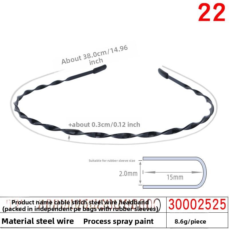 Men's and Women's Iron Hair Bands Headbands R Invisible Sports Back Hair Holes Wavy Hair Clips Magic Headwear