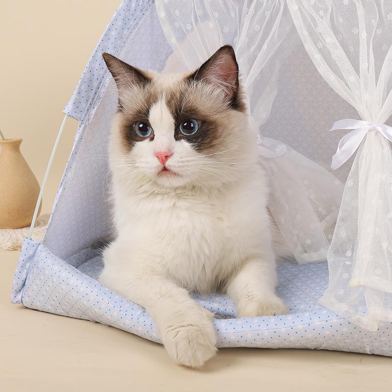 Rabbit Pet Nest Ear Tent Pink Blue Foldable Portable Breathable Comfortable