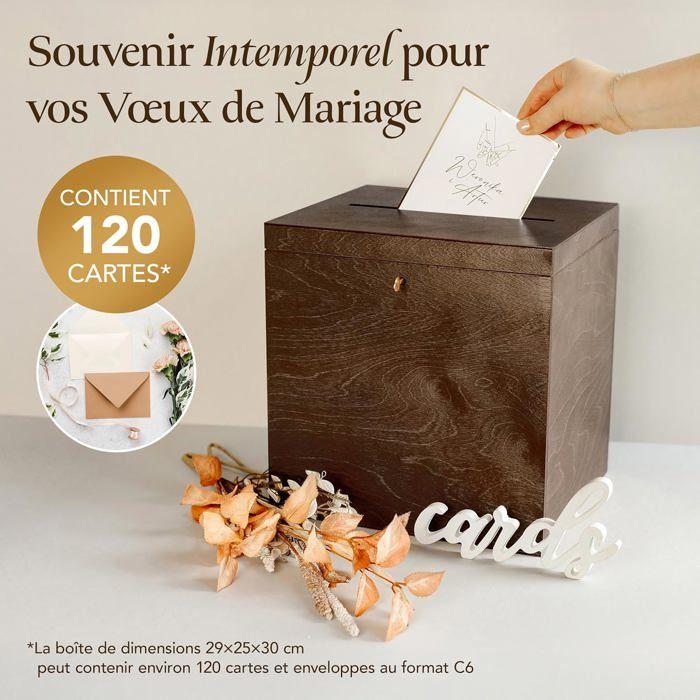 Boîte Enveloppes Creative Deco Urne Mariage Marron Foncé 29x25x30 cm