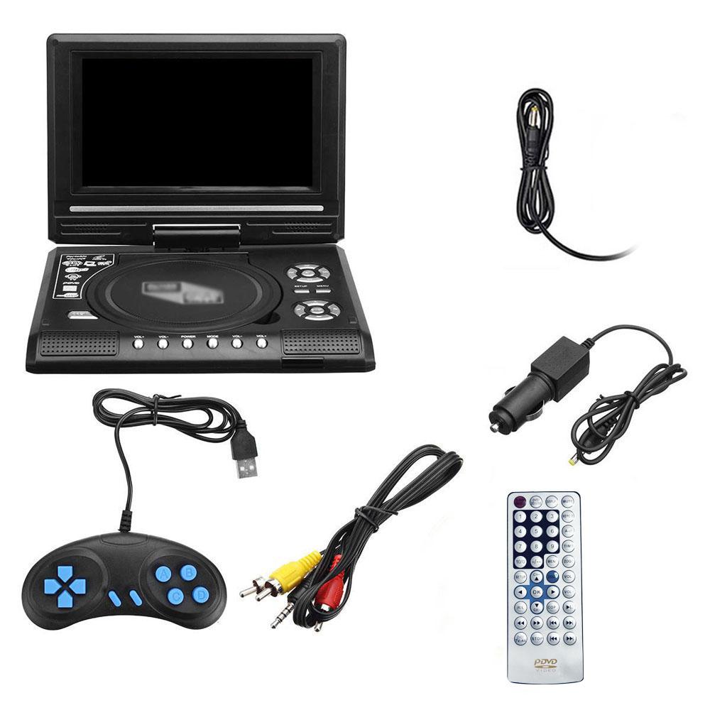 DVD Player 7.8 Inch DVD Player 16:9 Widescreen 270° Rotatable DVD Player Support for Game Function 270° Rotatable DVD Player