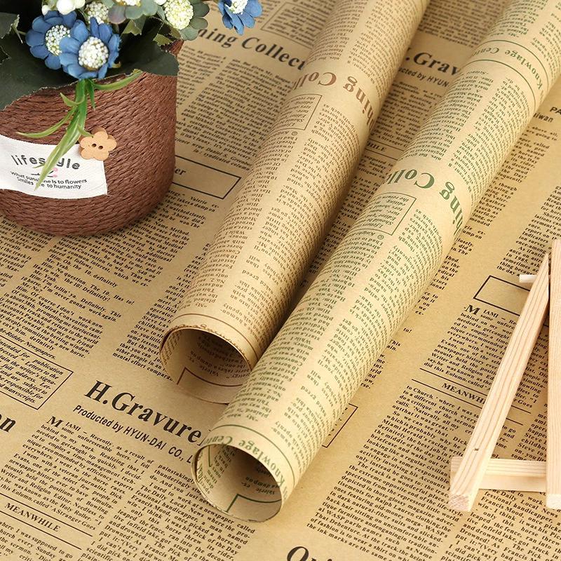 10 stuks Kranten Inpakpapier Boeket Kraft Zonnebloem Verpakt Bloemenpapier 50x75 DIY Kunstvoorwerp Verpakking Boekomslag Wrap Inpakken