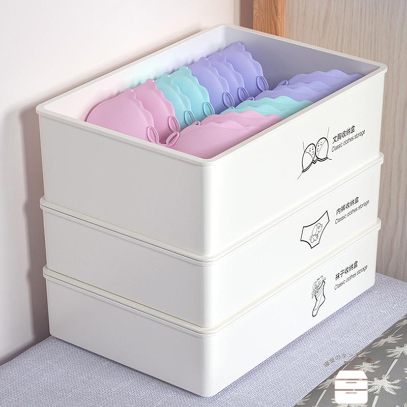 Thickened Underwear & Sock Organizer: Three-in-One Lidded Storage Box