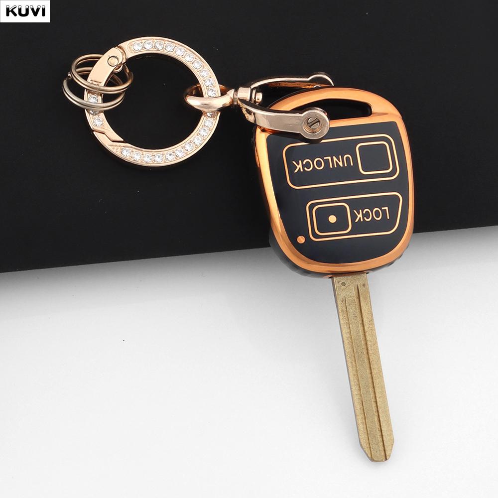 2 3 Buttons Tpu Car Key Case Fob Keychain Shell Toy43 For Toyota Corolla Camry Yaris Land Cruiser Avensis Prado 120 Rav4 Kluger
