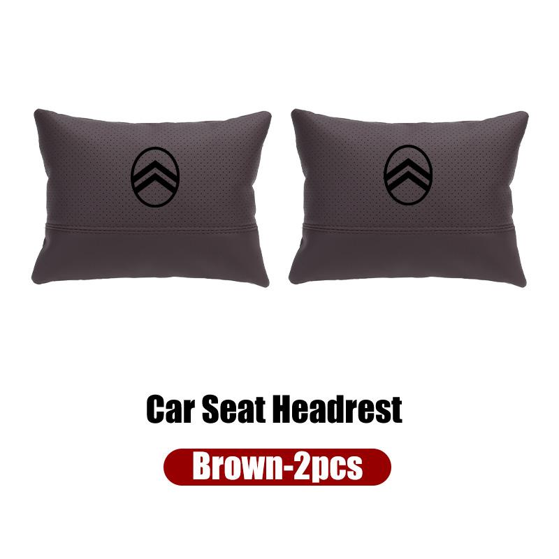 Car Seat Hanging Headrest Leather Neck Pillow Head Protector Accessories For Citroen C4 C3 C5 C1 C2 Berlingo Celysee Cactus