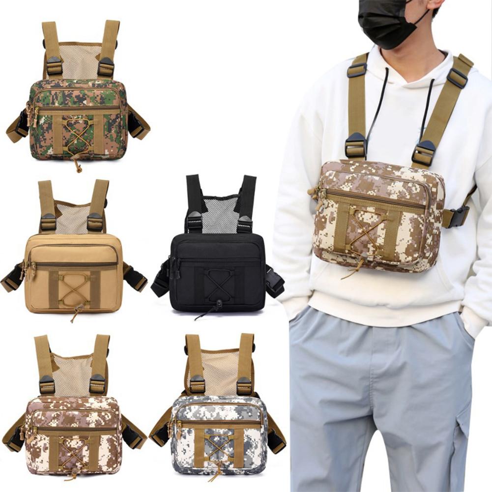Outdoor Cycling Chest Bag Large Capacity Trendy Functional Backpack Multi Pocket Oxford Cloth Shoulder Bag Work Backpack