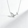 Silver Clavicle Chain Elegant Zircon Pendant Gift Whale Pendant Necklace  Jewelry