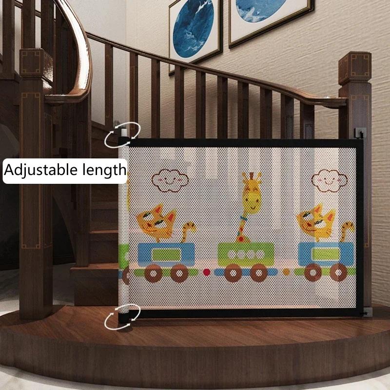 Breathable Mesh Pet Isolation Fence-Indoor Dog Barrier Playpen Security Baby Gate for Puppy Stairs Door & Kids Safety Protection