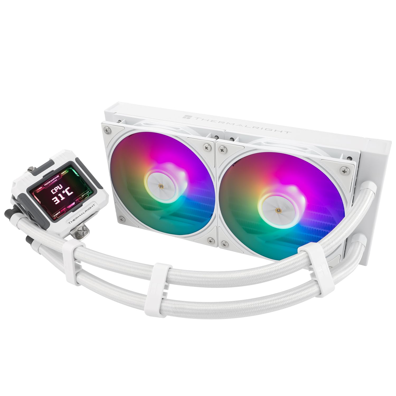 

Thermalright FW 240 White ARGB CPU Water Double PWM Fan Water Cooling System for Intel Computer 240 CPU Liquid Resolution IPS LCD Screen Cooler