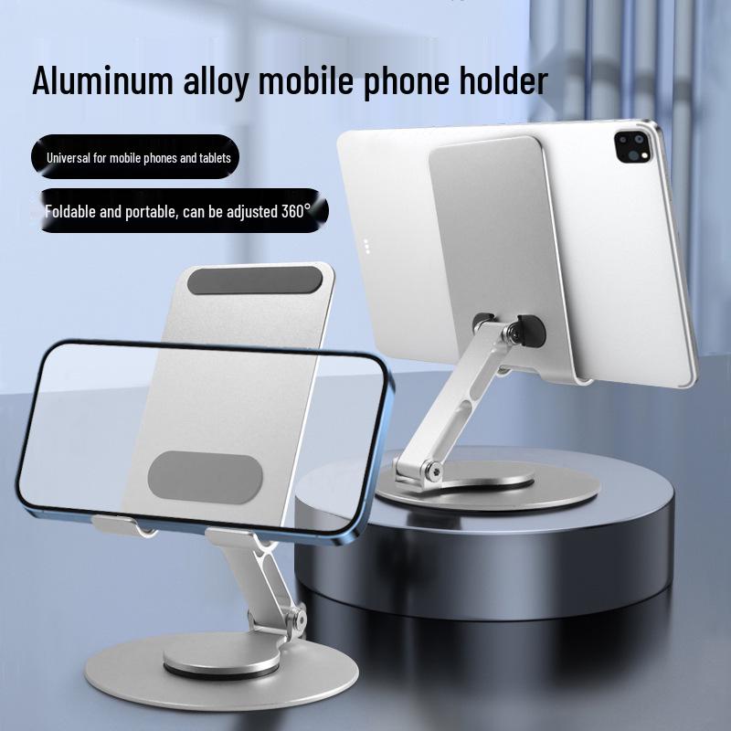 Rotating Aluminum Phone & Tablet Stand - Portable, Folding, Adjustable