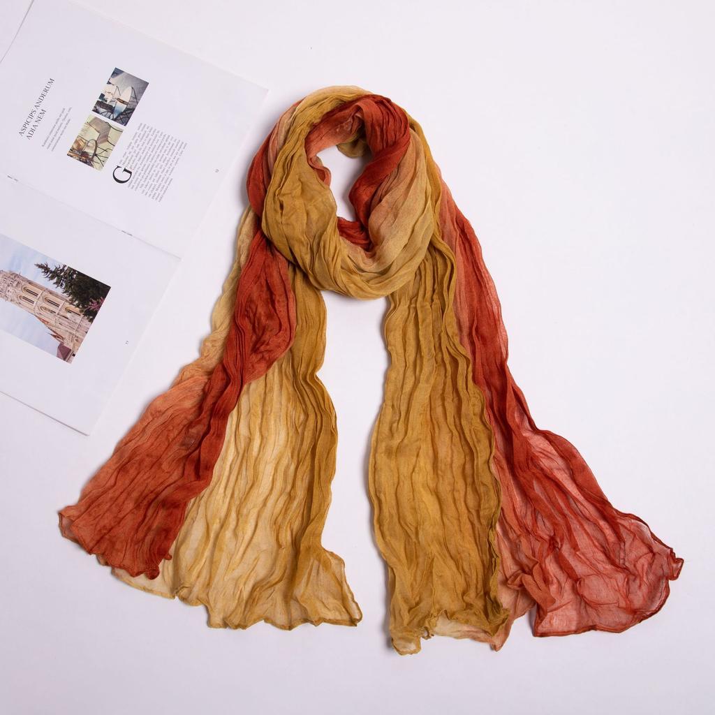 Twist Scarf Color Matching Women'S Scarf Contrasting Color Imitation Hand-Painted Printed Scarf