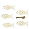 Wooden Wooden Fish Cutouts Hemp Rope Fish Shaped Wood Cut Out  For Birthday