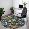 1 ks koberec se vzorem listů do kanceláře, protiskluzový, kulatý koberec, měkký a pohodlný, koberec do kanceláře, lehká kulatá podlahová rohožka
