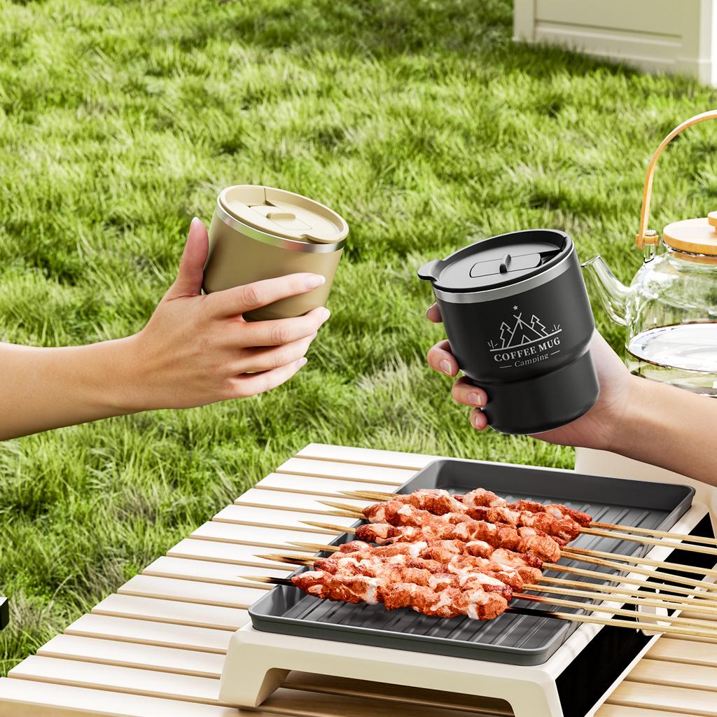 400ML Thermal Cup 304 Stainless Steel Double Layer Insulated Water Cup Office Milk Coffee Mug Student Portable Sealed Tumbler