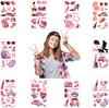 New Pink Party Girl Tattoo Stickers Waterproof Party Party Gift Funny Face Stickers
