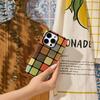Color Block Mosaic Retro Mod Phone Case for IPhone 17AIR 16E 16 15 14 13 12 11 17 Pro Max Plus Double-layer Back Cover